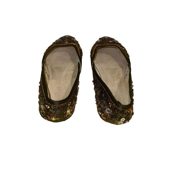 ✨Tribeca Jade Black Satin & Sequin Ballet Flats Sz 7.5✨ - Picture 5 of 7